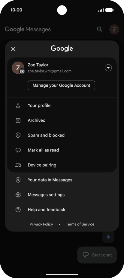 Press Messages settings.