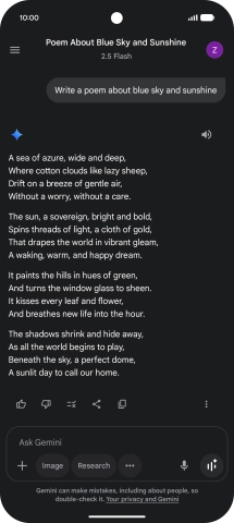 You can ask Gemini to generate a text based on your description.