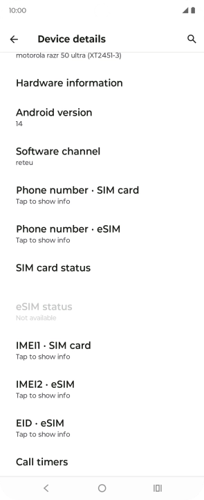 Press EID to see your phone’s EID number.
