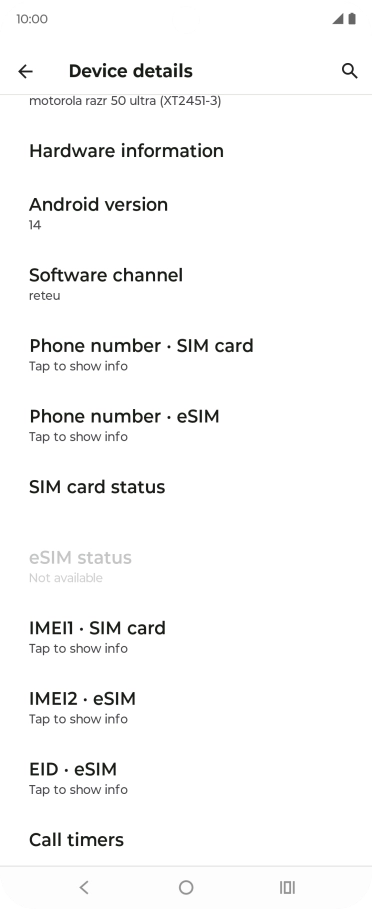 Press EID to see your phone’s EID number.