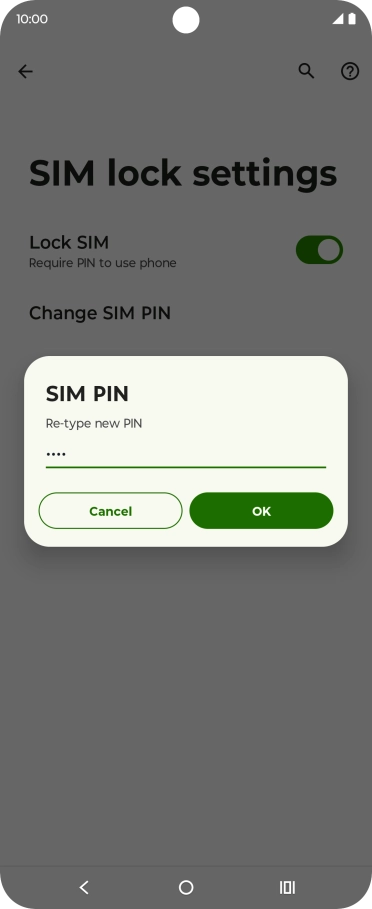 Key in the new PIN again and press OK.