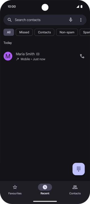 Press and hold the required number.