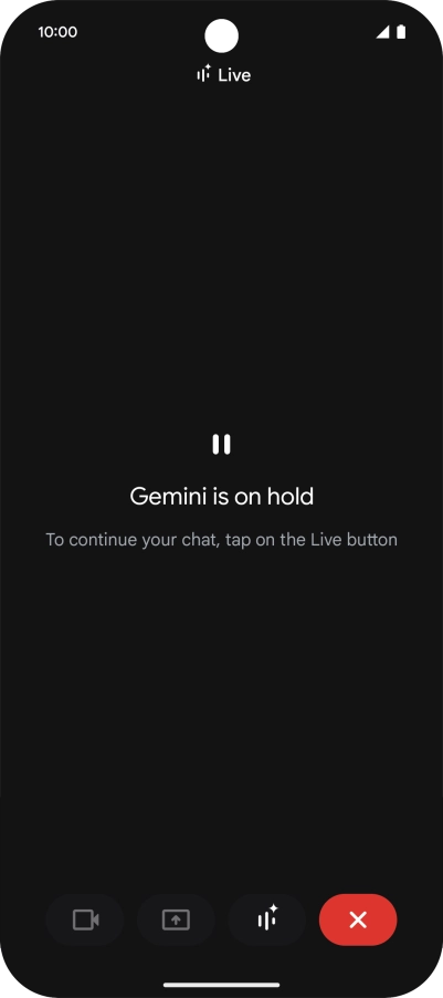 To resume the conversation, press the resume icon.