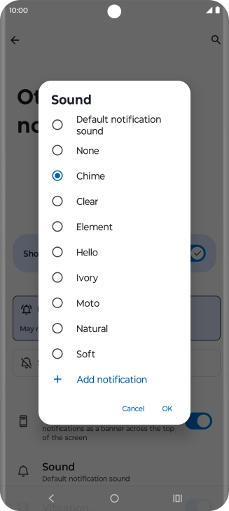 Once you've found a message tone you like, press OK. Once you've found a message tone you like, press OK.