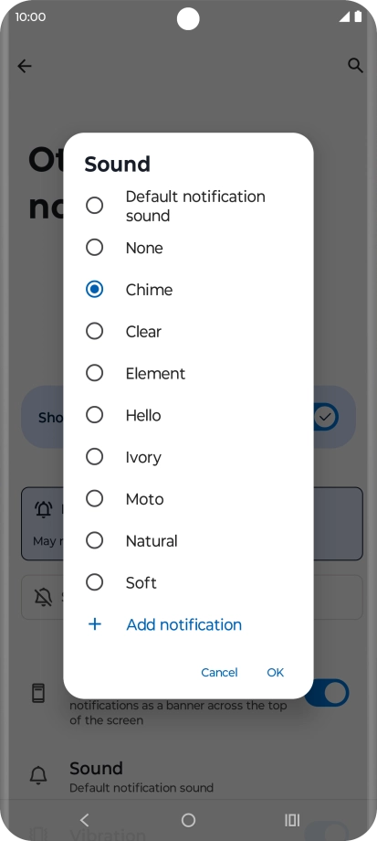 Once you've found a message tone you like, press OK. Once you've found a message tone you like, press OK.