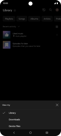 Press the required category and go to the required audio file.