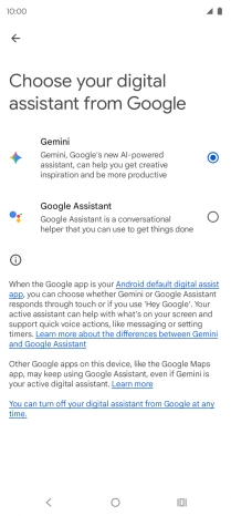 Press the required voice control assistant.