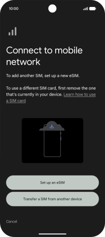 Press Set up an eSIM.