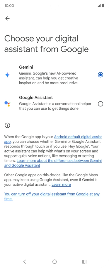 Press the required voice control assistant. Press the required voice control assistant.