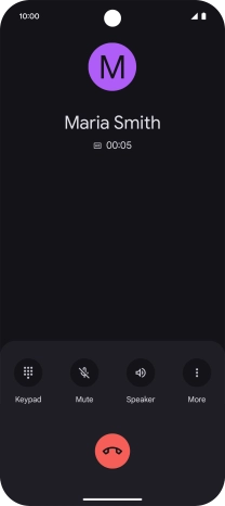 Press the end call icon.