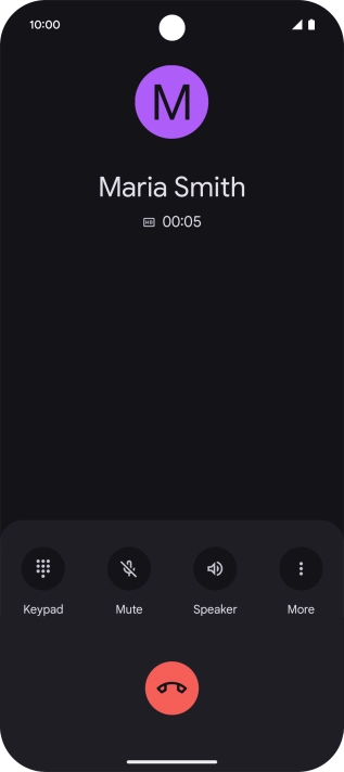 Press the end call icon.