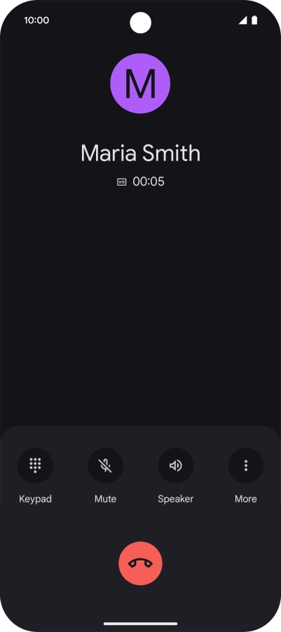 Press the end call icon.