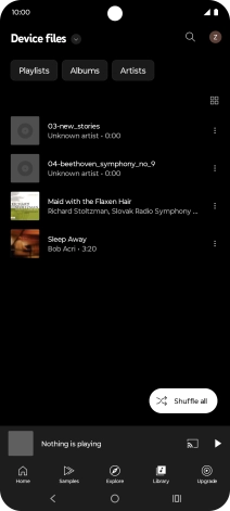 Press the required audio file.