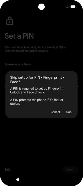 Press Skip. Press Skip.