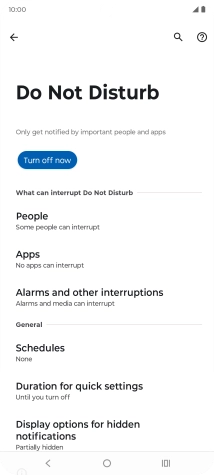 Press Turn off now to turn off the function. Press Turn off now to turn off the function.