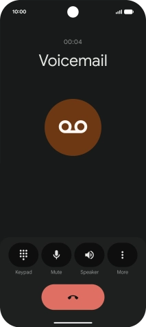 Press the end call icon.