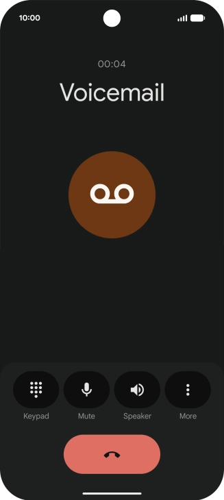 Press the end call icon.