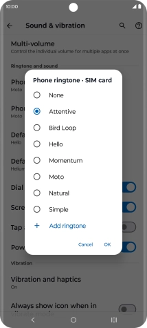 Once you've found a ring tone you like, press OK.
