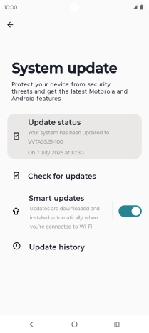 Press Check for updates. If a new software version is available, it's displayed. Follow the instructions on the screen to update the phone software.