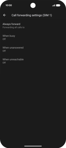 Press the required divert type.