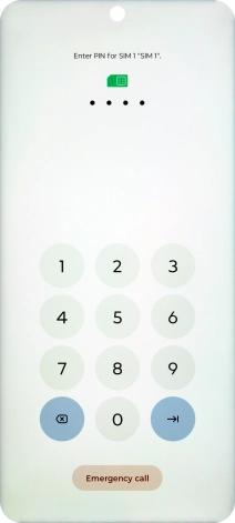 If your SIM is locked, key in your PIN and press arrow right.
