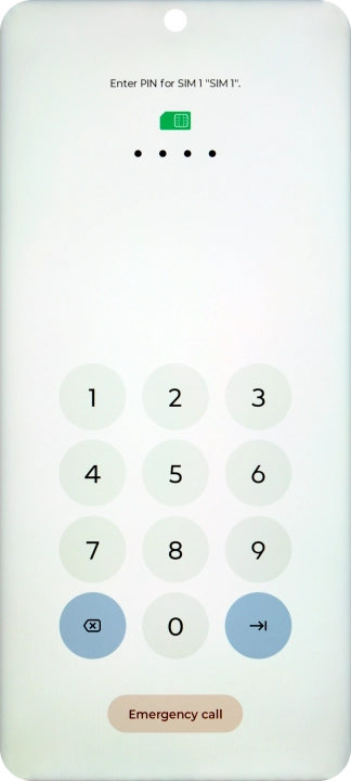 If your SIM is locked, key in your PIN and press arrow right.