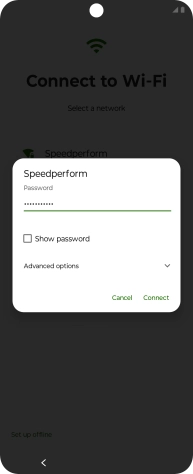 Key in the password for the Wi-Fi network and press Connect. Key in the password for the Wi-Fi network and press Connect.