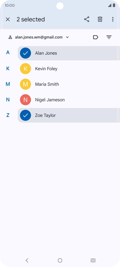 Press the menu icon.