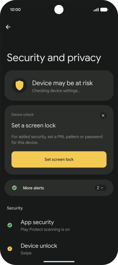 Press Device unlock. Press Device unlock.