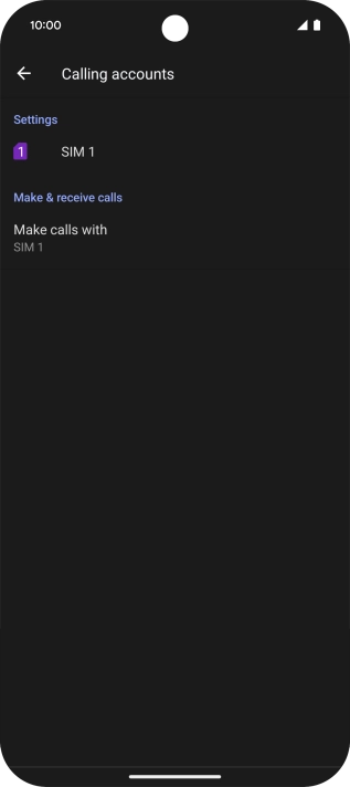 Press the name of the SIM. Press the name of the SIM.