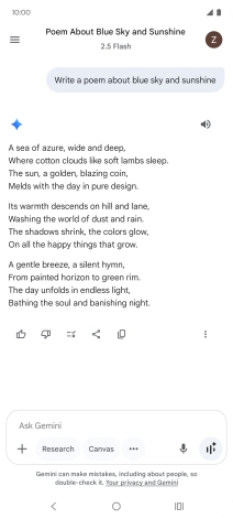 You can ask Gemini to generate a text based on your description.