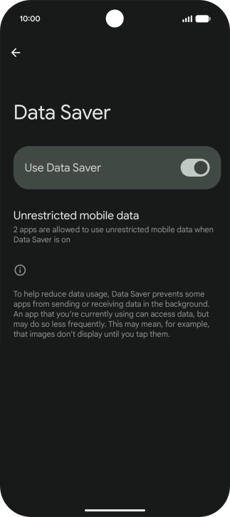 Press Unrestricted mobile data.
