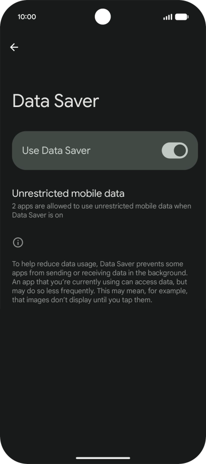 Press Unrestricted mobile data.