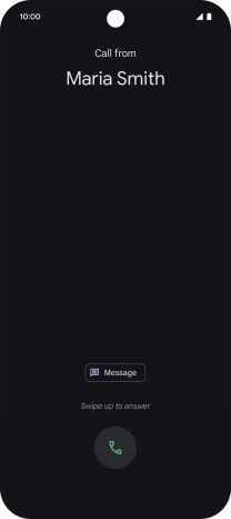 Press and drag the accept call icon upwards.