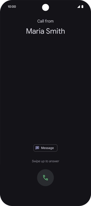 Press and drag the accept call icon upwards.