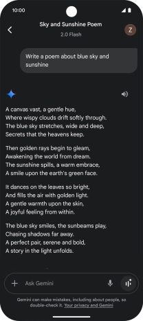 You can ask Gemini to generate a text based on your description.