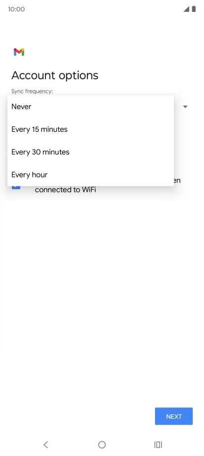 Press the required setting.