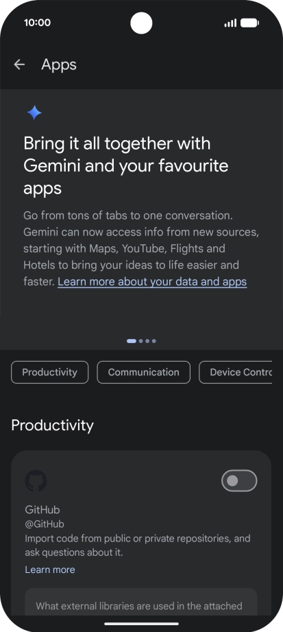Press the indicator next to the required extension to turn on the function. Press the indicator next to the required extension to turn on the function.