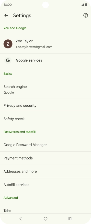 Press Privacy and security. Press Privacy and security.
