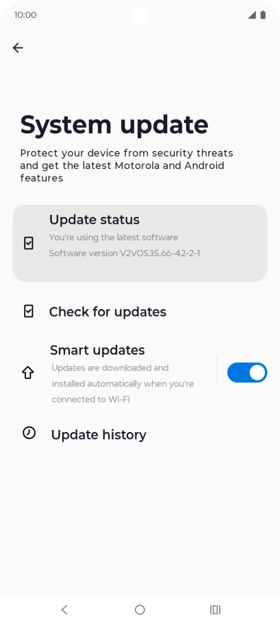 Press Check for updates. If a new software version is available, it's displayed. Follow the instructions on the screen to update the phone software.