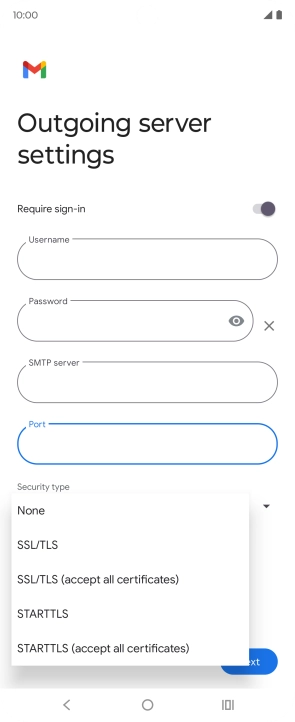 Press SSL/TLS. Press SSL/TLS.