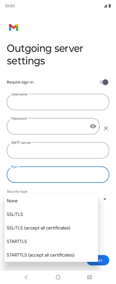 Press SSL/TLS. Press SSL/TLS.