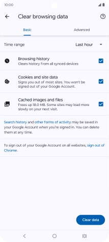 Press the fields next to the required data types.
