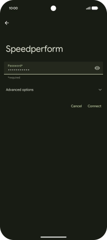 Key in the password for the Wi-Fi network and press Connect.