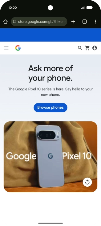Press the menu icon.