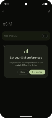 If you turn on use of the price plan, press Get started and follow the instructions on the screen.
