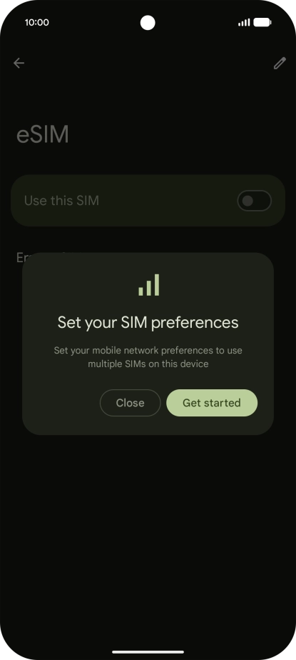 If you turn on use of the price plan, press Get started and follow the instructions on the screen.