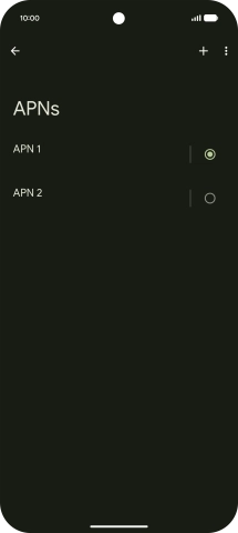 Press the field next to the data connection to activate it.