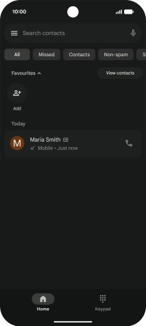 Press and hold the required contact.