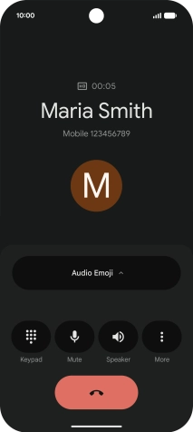 Press the end call icon.